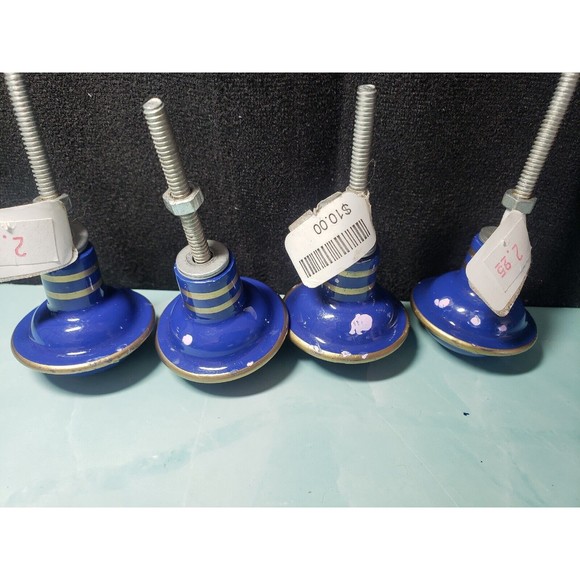 Ceramic Drawer Pull Knobs Round Blue Gold SET of 13 Pcs w Screws *READ* GUC - Picture 7 of 10